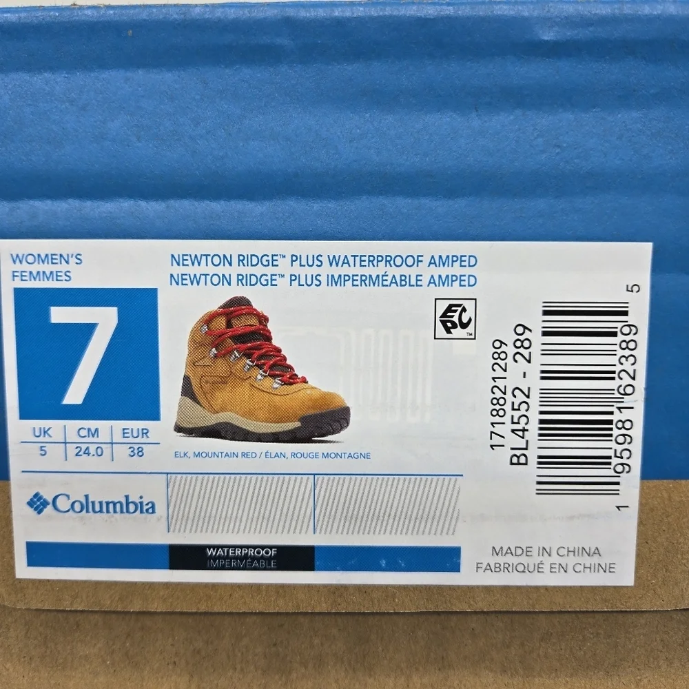Columbia Newton Ridge Plus Women's Waterproof Hiking Boots Size 7 New